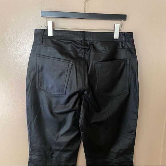 GRLFRND Julia Leather Pants black zipper straight leg soft flares FWRD Revolve - Picture 10 of 12